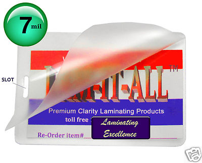 LAM-IT-ALL Hot Laminating Pouches 2-1/2 x 4-1/4 Luggage Tag [100] 7 Mil Slotted