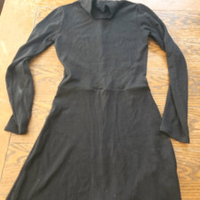 Reformation Maya black ribbed  Turtleneck Mini Dress sz Small