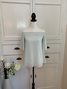 mint green bardot top