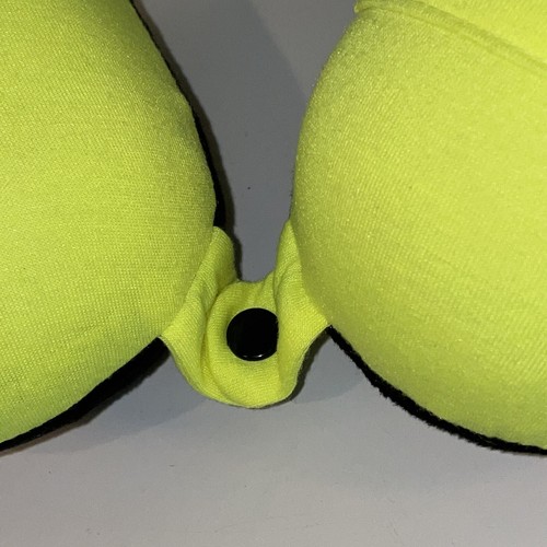 NUOVO Cloudz CUSCINO COLLO memory foam viaggio con maschera sonno tasca telefono giallo fluo - Foto 5 di 11