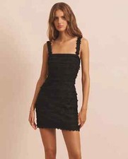 EVARAE Kiki Cotton Embroidered Mini Dress Black - UK 6/8/10/12/14 - Tag