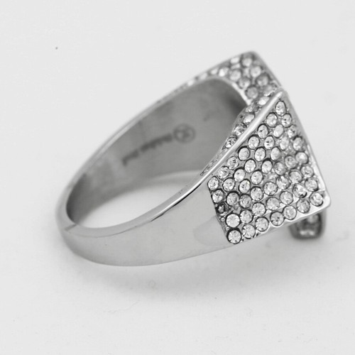 Men's Silver.Stainless Steel,Star 21mm Wedding Cubic Zirconia Ring 7 8-13.Box - Picture 2 of 3