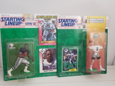 #ad #ad 1994 Starting Lineup Dallas Cowboys Emmitt Smith amp; Troy Aikman Kenner Sealed $34.99
