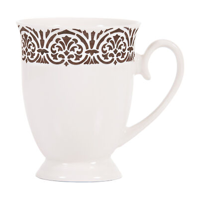 Kaffeebecher Trinkbecher Porzellan Kaffeetasse Teebecher Fuß elegant 300 ml