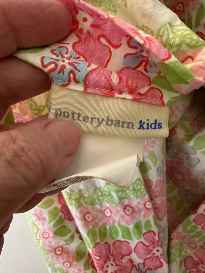 POTTERY BARN KIDS pink floral TROPICAL HIBISCUS cotton duvet TWIN - Image 2 of 3