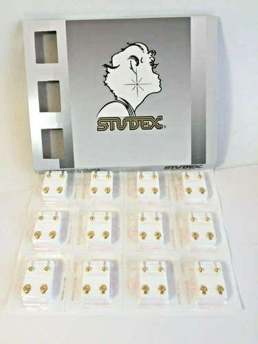 Studex Sterilized Ear Piercing Stud 4MM * Regular * Gold Plated * 12 Pairs R200Y - product listing photo