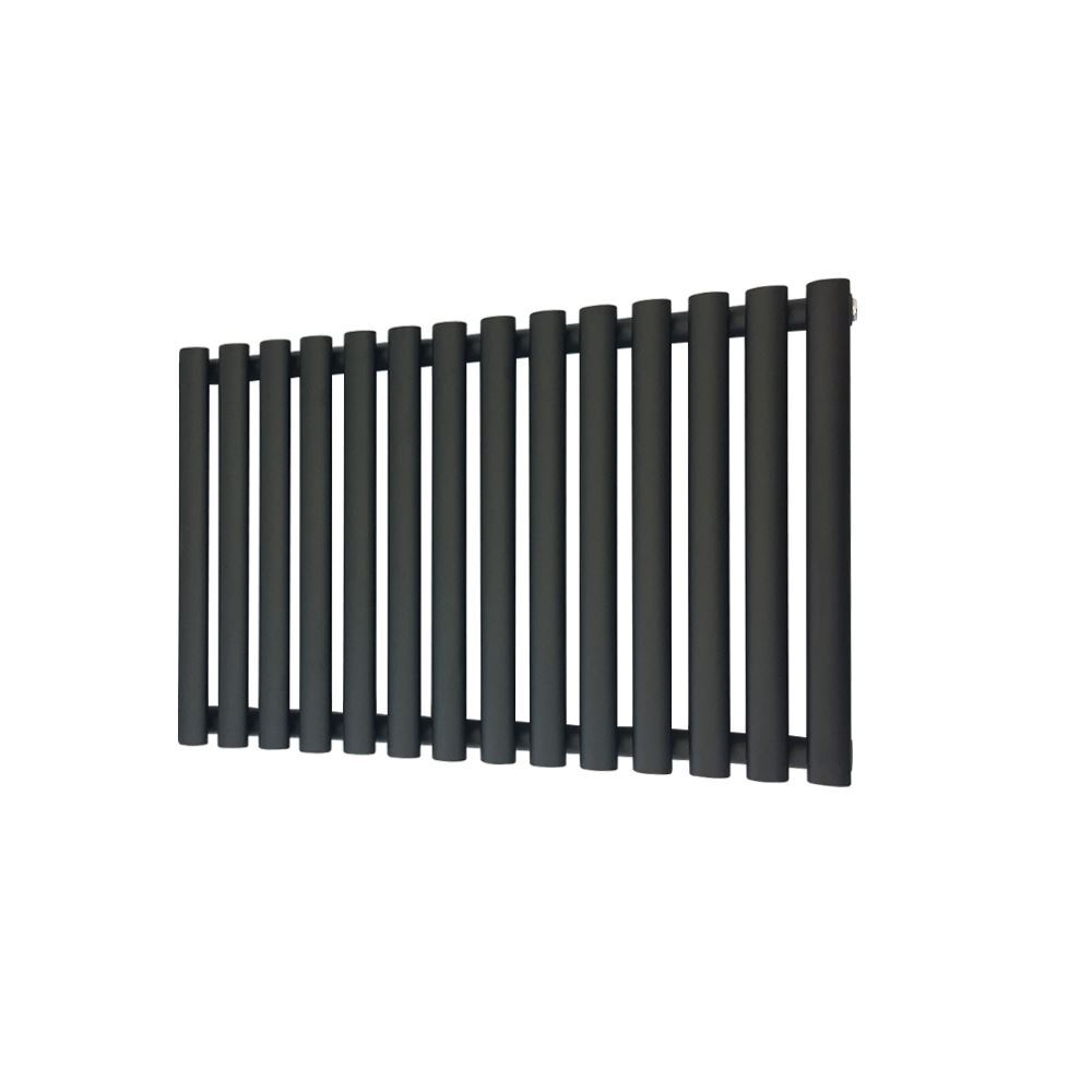 Oval Tube Designer Radiator Black Horizontal Heater 960mm(w) x 500mm(h) Queen