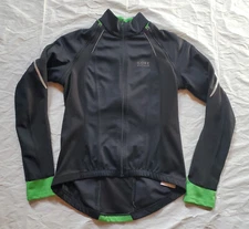 GORE BIKE Wear WINDSTOPPER Soft Shell Zip Off Sleeves Cycling Jacket MED Grn/Blk