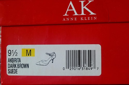 Anne Klein "Brita" Dark Brown Real Suede &Leather Lizard high heel shoes 9.5 NIB - Picture 11 of 12