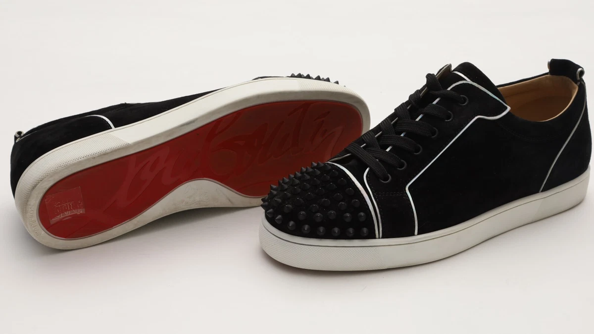 omgive der ovre Hælde Christian Louboutin Low Top Spikes Sneakers Size 44/ US 11 in Black/White  Silver | eBay