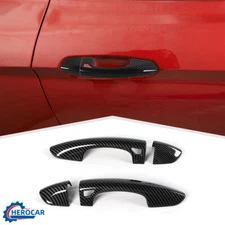 Carbon Fiber Car Door Handle Cover Trim Overlay Shell For Ford Mustang 2015-2023