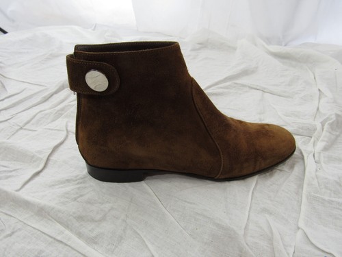 Gianvito Rossi Womens Brown Lindon Suede Flat Ankle Boots Size 36 - Picture 4 of 9