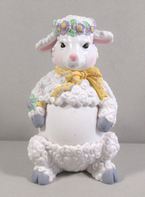 1997 Avon Gift Collection ''Lamb'' Egg Pals Hard Boiled Egg Holder with Box