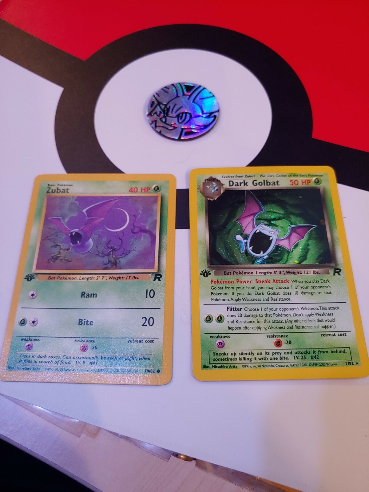 1999 WOTC 1st Edition Dark Zubat & Dark Holographic Golbat **BOTH ARE