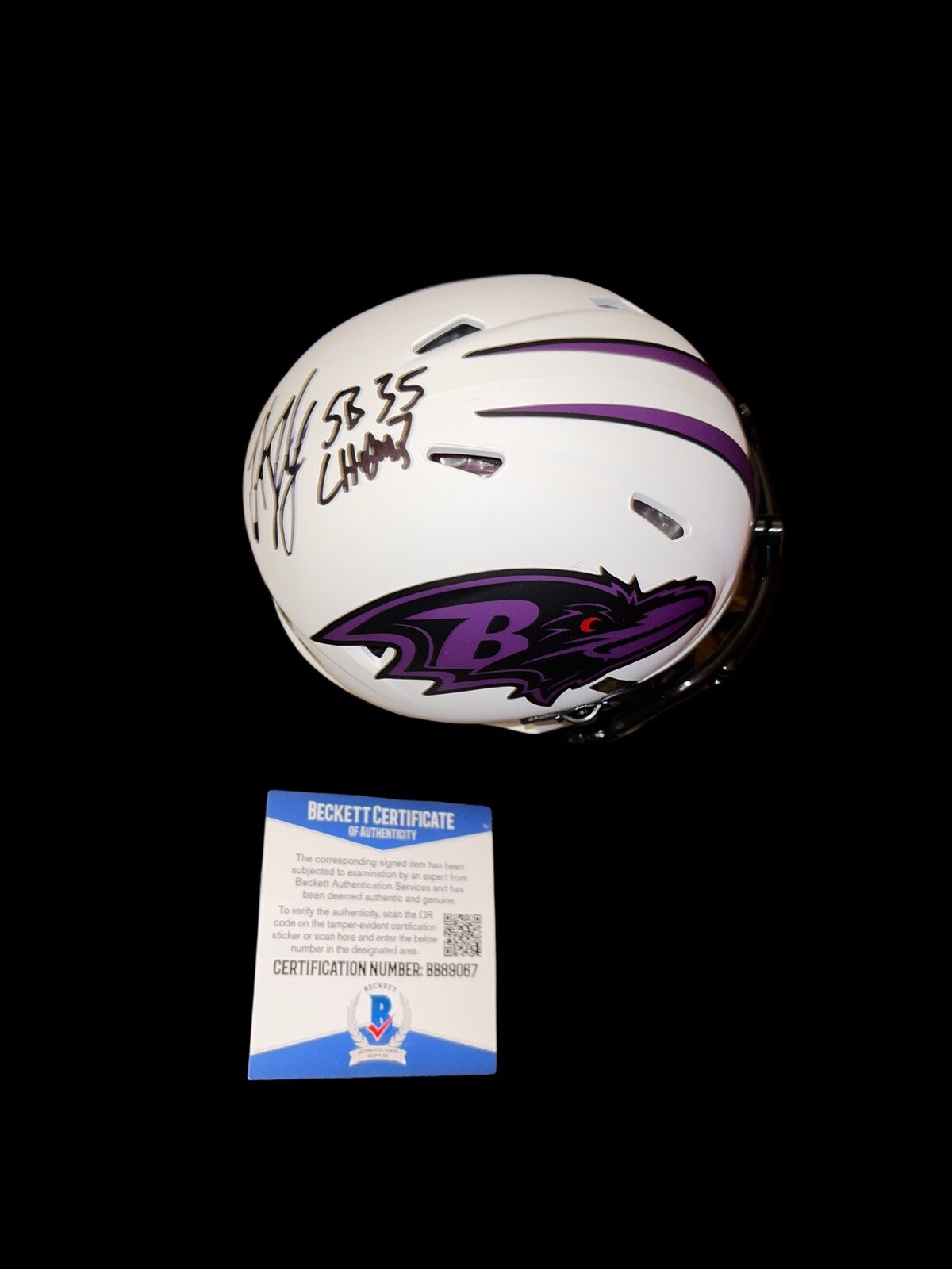 Trent Dilfer Autographed Signed Baltimore Ravens LUNAR ECLIPSE MINI HELMET SUPER BOWL QB BAS 