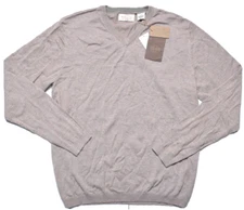 Weatherproof Vintage Mens Sweater Soft Combo Knit V Neck Oat Beige Medium $80
