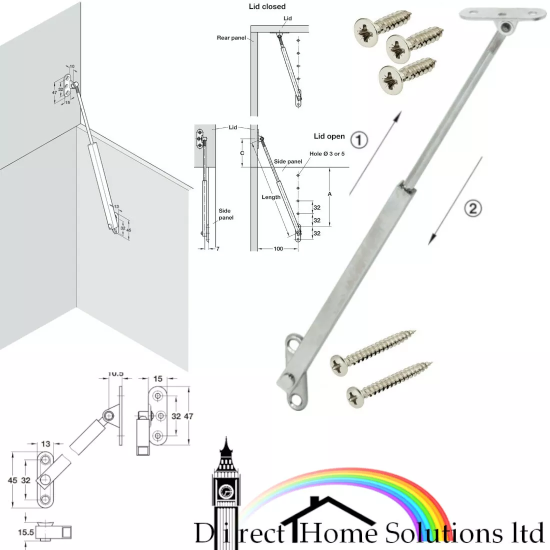 Blanket box lid stay clearance