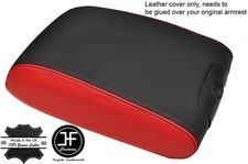 Schwarz & Rot Echtleder Armlehnenabdeckung Passend Für Jeep Wrangler 2011-2017