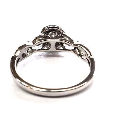 10K White Gold .25 CT Round Diamond(s) Ladies Halo Style Ring size 7 (2.5 grams) - Picture 5 of 9