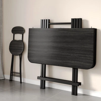 FURNITURE-ONLINE-OFFER Folding Dining Table Set Kitchen 2/4/6 Chair Wood Grain Indoor Outdoor Furniture