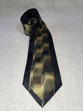 Steven Land silk tie Geometric Black And Gold Print