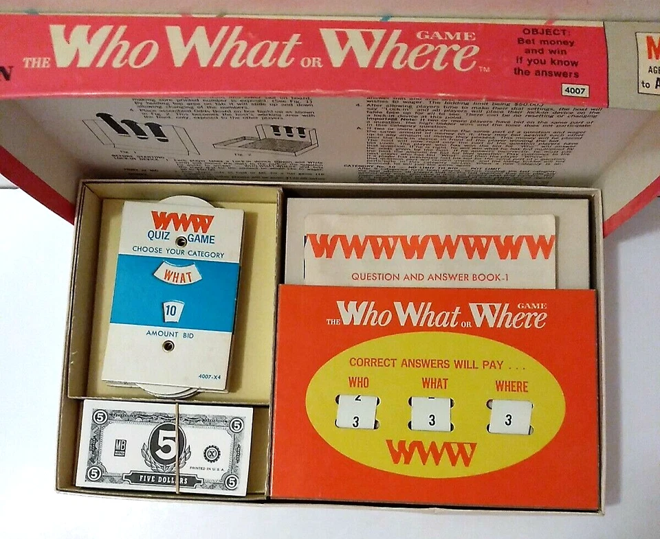 1971 Milton Bradley Who What or Where Game New 2nd Edition Vintage Complete 10+ - Image 3 of 4
