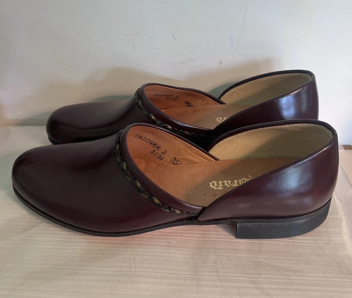 Vintage Evans Standard Braid Leather House Shoes Slippers Men 2035 size 10 Evans Slippers for Men for sale | eBay main image 4