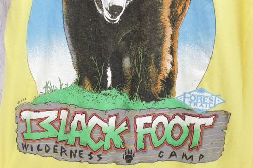 Top Half Tag Shirt Pocket Tee Bear Black Foot Wilderness Camp Forest Trail - Picture 2 of 7