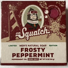 Lot Of 4 Dr. Squatch Frosty Peppermint Men's Natural Soap Zero Grit 5oz