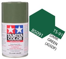 Tamiya 85091 TS-91 Dark Green JGSDF Lacquer Spray Paint 100ml TAM85091 - US
