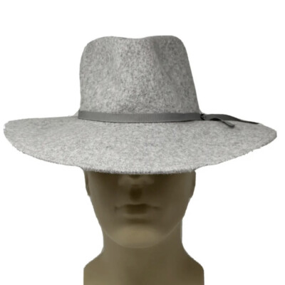 NWT Brixton Hat Womens Emma Wool Felt Fedora Hat Light Gray  display picture 1