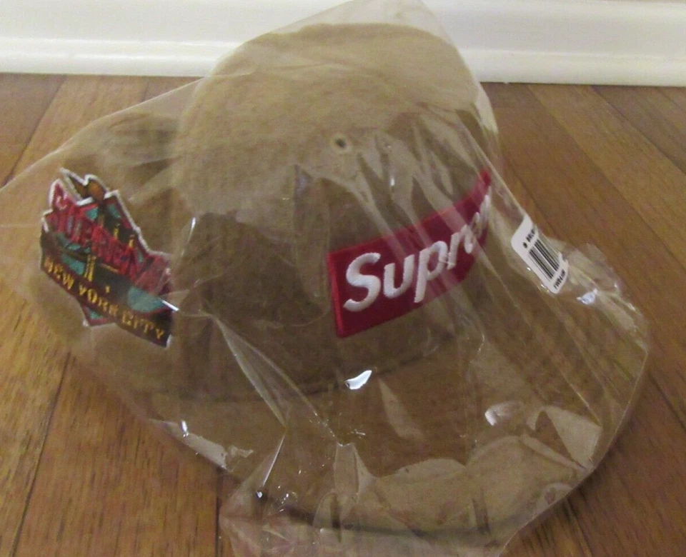 Supreme матовый шерсти коробка логотип New Era шляпа крышка размер 7 5/8 Camel FW24 совершенно новый - Изображение 2 из 4