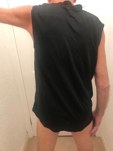 Nike T Shirt Black Logo Sleeveless Sports Training Running Dri-Fit Mens used (y) - Picture 2 of 4
