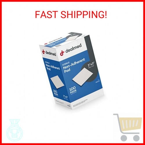Dealmed Sterile Non-Adherent 2" x 3" Gauze Pads Non-Adhesive Wound Dressing, Hig