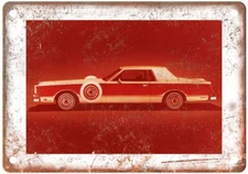 Vintage 1980 Lincoln Mark VI Glamour Coupe Auto Ad Retro Look Metal Sign A4464