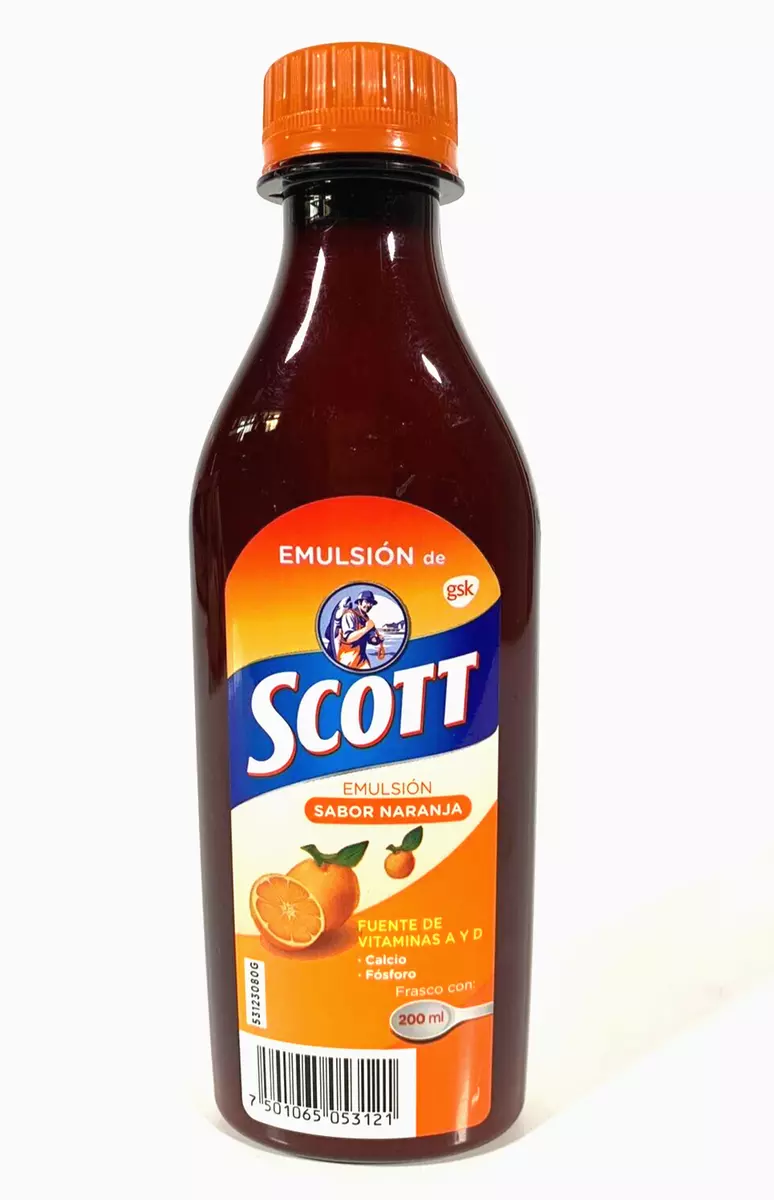 Emulsion SCOTT Naranja / SCOTT Emulsion Orange Flav Vitamins A&D 200ml  /6.76 oz