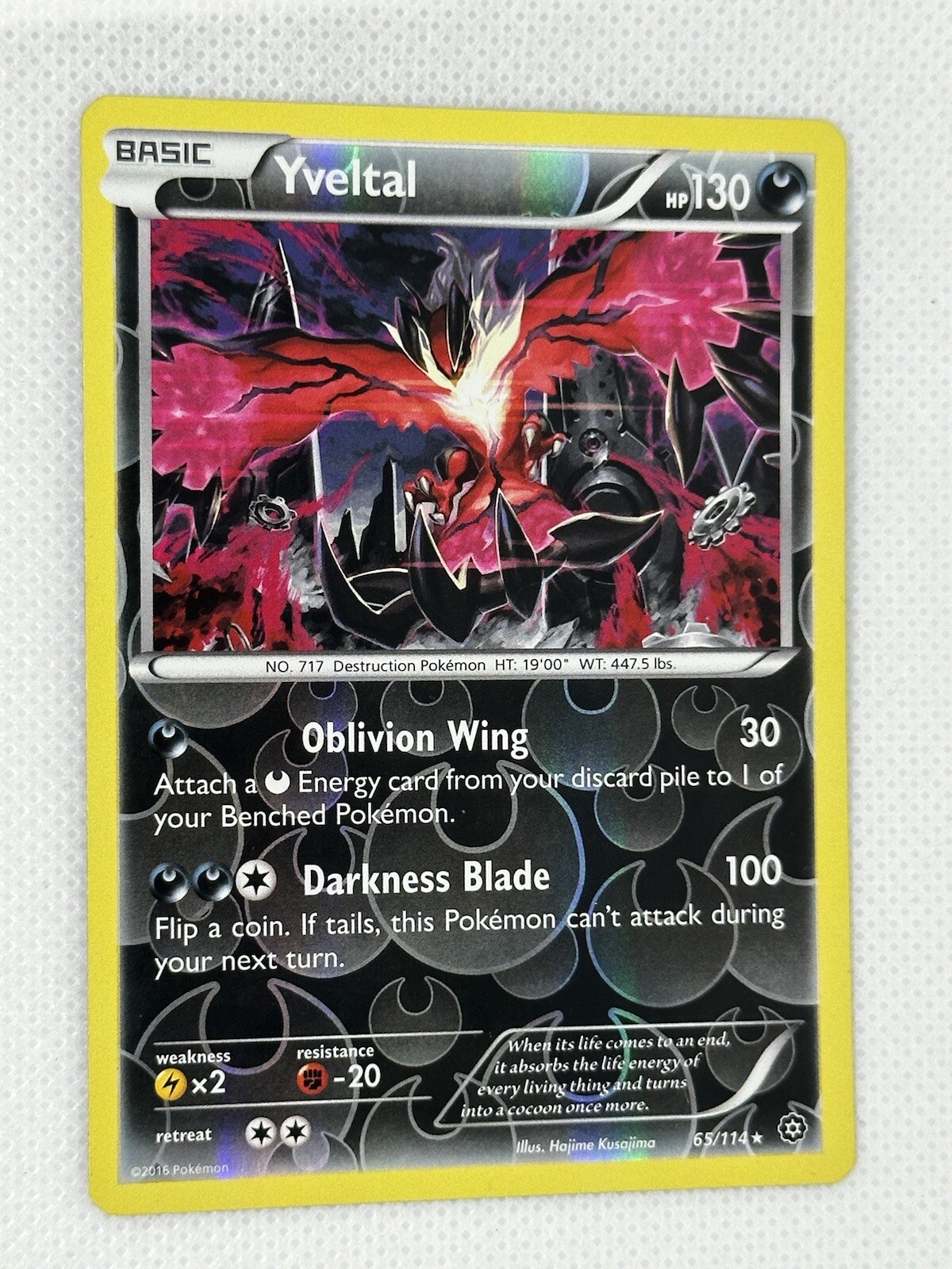 Yveltal 65/114 Steam Siege XY Reverse Holo Pokemon Card LP eBay
