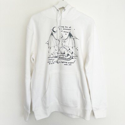 NEW Taylor Swift Fighting Dragons w/ You White Hoodie Sweatshirt