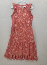 Universal Thread Women Dress Small Red Floral 100 Cotton Sleeveless Midi
