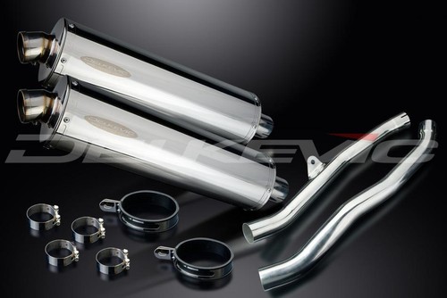 KAWASAKI ZZR1400 NINJA 2006-2007 450mm OVAL STAINLESS BSAU SILENCER EXHAUST KIT - Picture 4 of 4