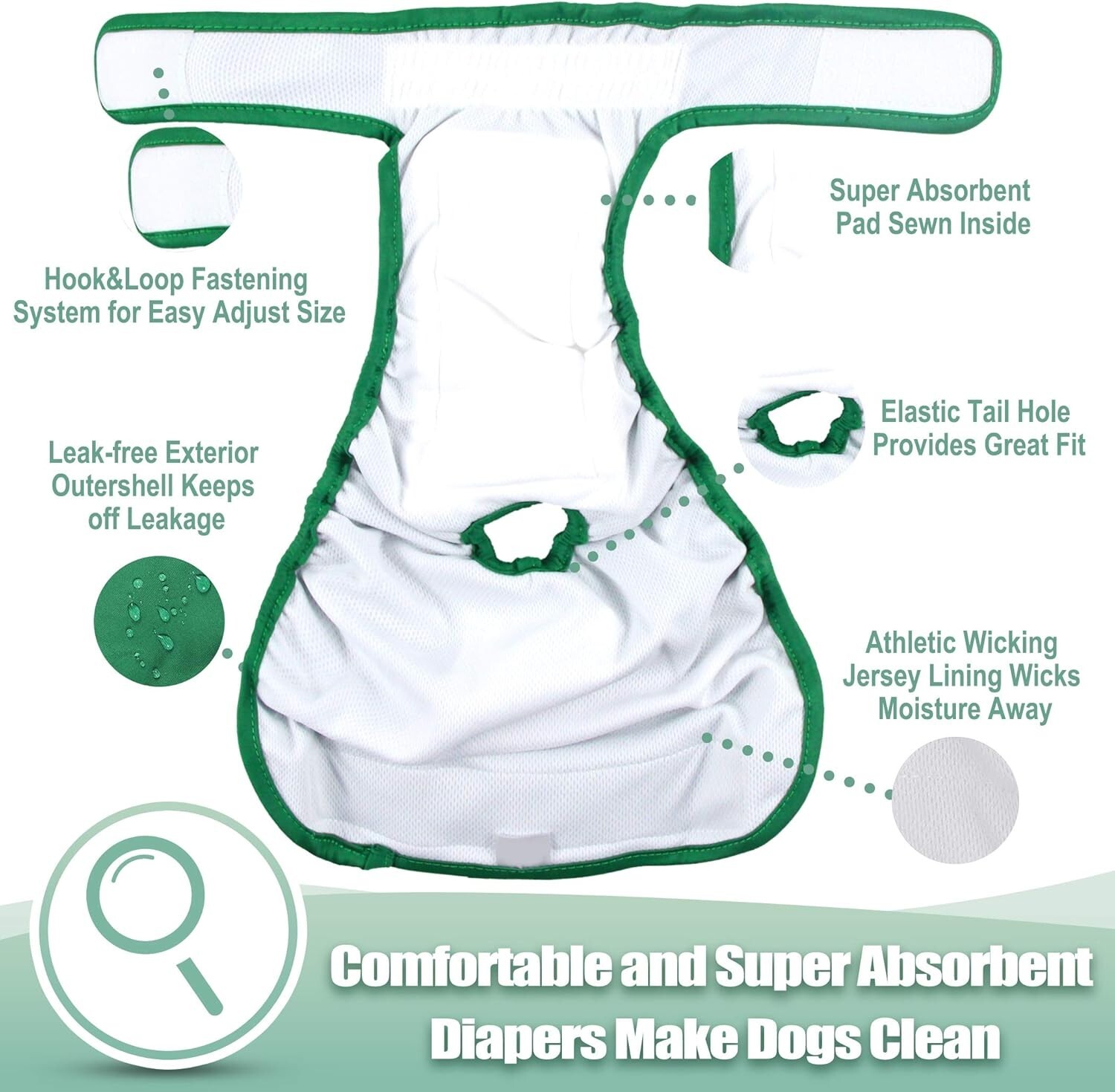 Wegreeco Washable Reusable Premium Female Dog Diapers,  Large Period Panties