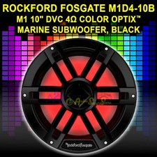ROCKFORD FOSGATE BLACK 10" 1200W DUAL 4 OHM SWITCHABLE MARINE SUBWOOFER M1D4-10B