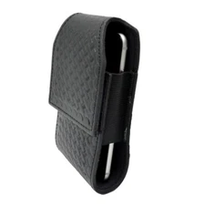 Basketweave Leather Smart Phone Case Holder Pouch Police Belt Slide Large