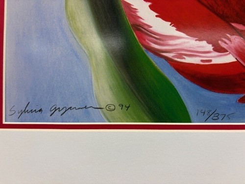 Sylvia Grycner "Firestorm" Hand Signed & # Framed Impressionist Floral Art New - 第 4/4 張圖片