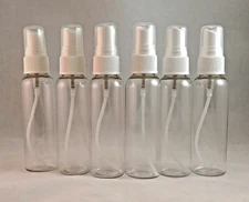 2 oz Clear Plastic Spray Bottle With Cap, Fine Mist Pump Sprayer (Pack of 6)