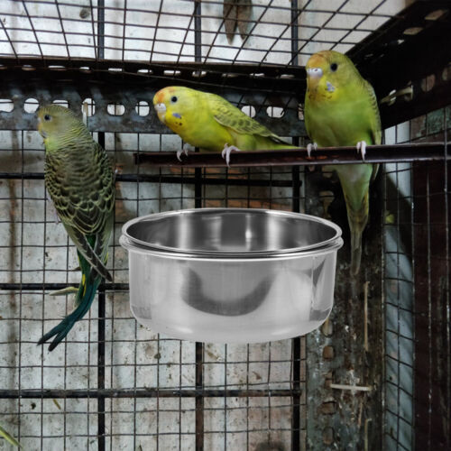 2PCS Bird Feeders Clamp Holder Coop Cup Parrot Feeding Cups Bird Cage Mount Bowl - Picture 2 of 11