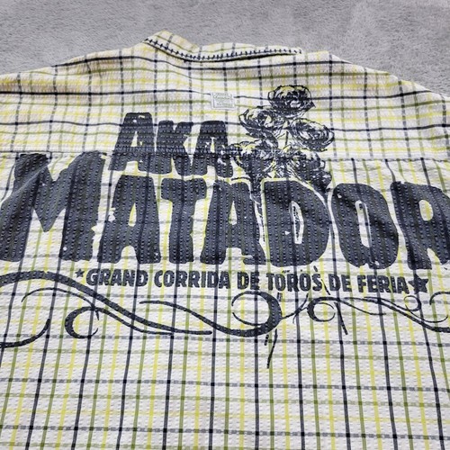 AKDMKS Akademiks Shirt Mens 4XL Plaid Short Sleeve Button Up Vintage Seersucker - Picture 7 of 11