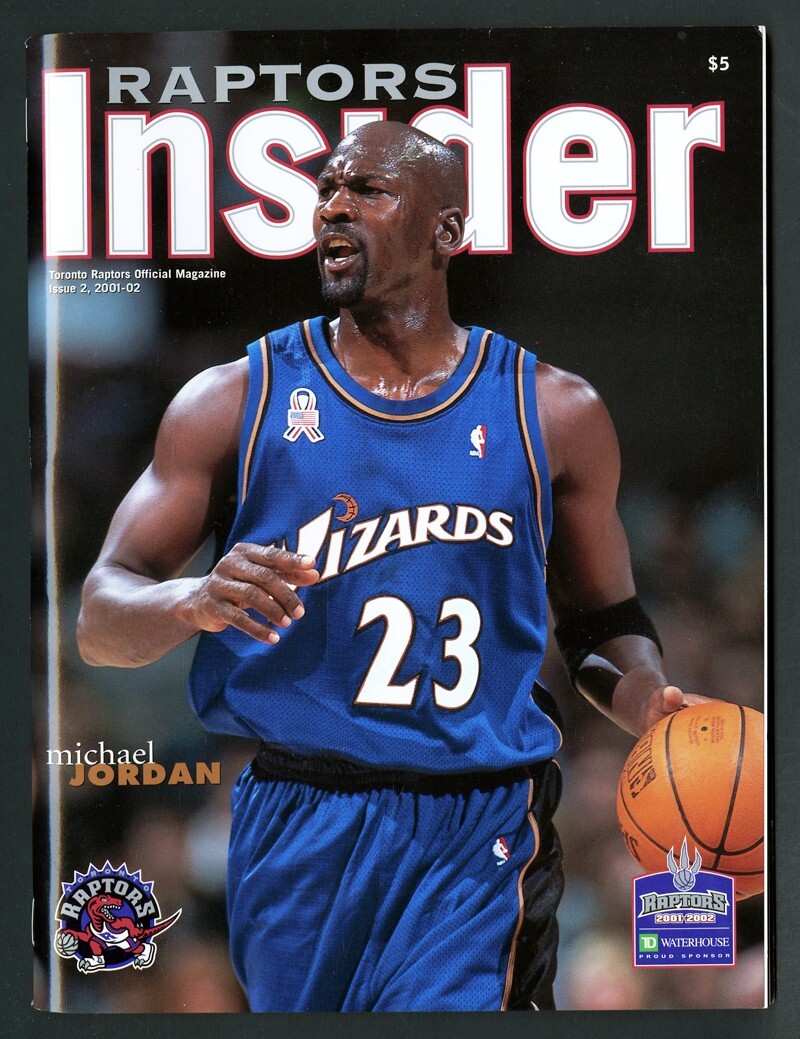2001-02 RAPTORS INSIDER MICHAEL JORDAN ALTERNATE COVER ISSUE WASHINGTON  WIZARD