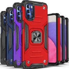 For Motorola Moto G Stylus 5G 2023 2022 Case Phone Ring Cover+Tempered Protector