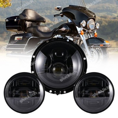 LED 7'' Scheinwerfer 4.5'' Nebelscheinwerfer Für Harley Davidson Electra Glide